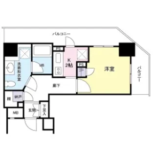 プラウドタワー亀戸【2階】の間取り