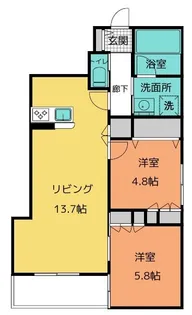 ウヴェルテュール【2階】の間取り