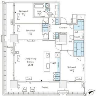 ロイヤルパークス品川【28階】の間取り