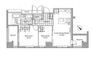 東京都港区赤坂6【マンション】の間取り