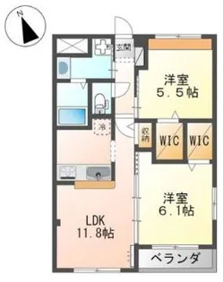 グランコスモA【3階】の間取り