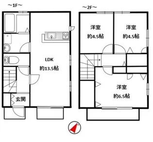 神奈川県横浜市緑区西八朔町【一戸建】の間取り