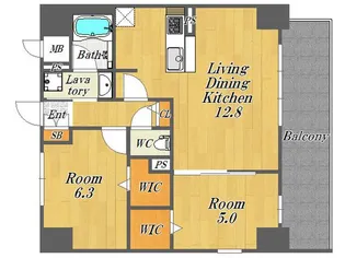 ハナミズキ福島【8階】の間取り