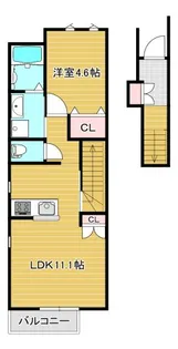 徳島県阿南市見能林町東石仏【アパート】の間取り
