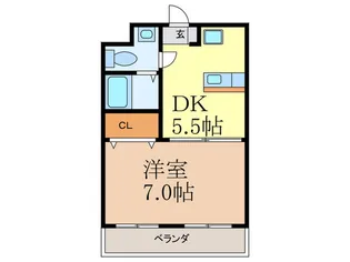 カサ・ソル・パティオA【2階】の間取り