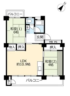 UR奈良北【8階】の間取り
