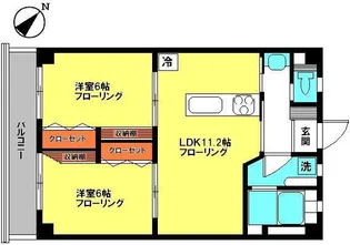 ニューオカノマンション【6階】の間取り