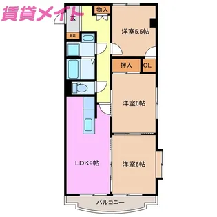 グランシスサウスイースト【2階】の間取り