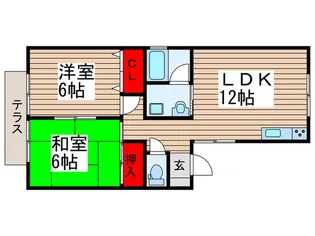 ジュネス市川【1階】の間取り