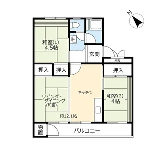 URこま川【2階】の間取り