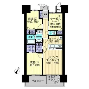 ロイヤルガーデン大元駅北【3階】の間取り