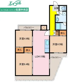 グランドヒルズ桔梗が丘7号棟【1階】の間取り