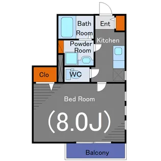 ガーデンサイド広尾【2階】の間取り