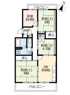URグリーンタウン槇島【2階】の間取り