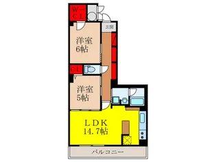 ラピスコ-ト【3階】の間取り