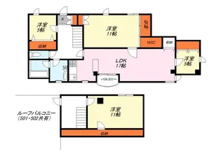 ハイツアオキ第22【5階】の間取り