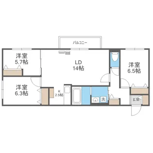 en本通17(エン本通17)【3階】の間取り