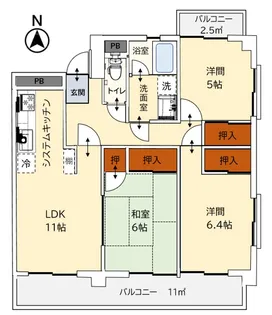 カムフォートK【2階】の間取り
