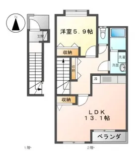 メゾンコンフォート【2階】の間取り