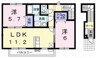 カモンドール杏B【2階】の間取り