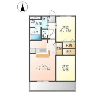 プレステージ中居【2階】の間取り