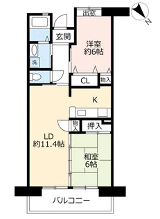 URアーベイン東比恵駅前【6階】の間取り