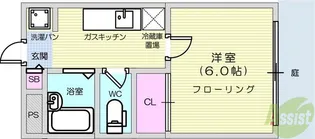 エスポワールB棟【1階】の間取り