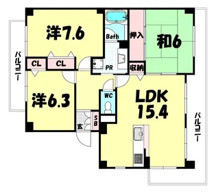 ディオレ新神戸【1階】の間取り