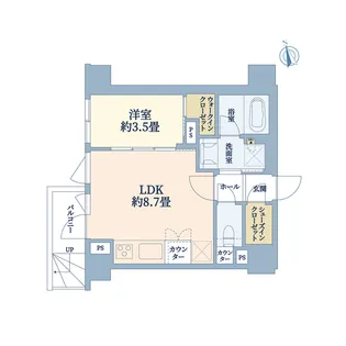ピアース代々木上原【1階】の間取り