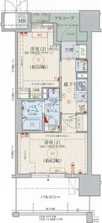 エステムプラザ神戸西Vミラージュ【5階】の間取り