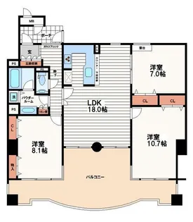 エクスコート高津【3階】の間取り