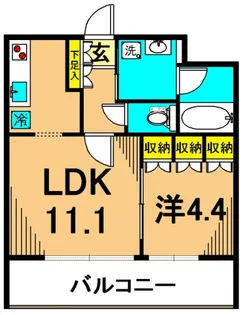 フレンシア南品川【1階】の間取り