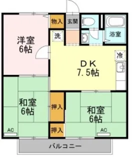 サンライズ勝間田【2階】の間取り