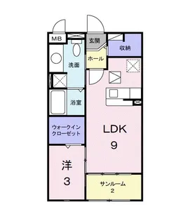 カーサ スウィート【1階】の間取り