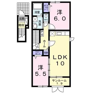 プリムローズ茜I【2階】の間取り