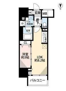 プレサンスロジェ泉高岳【8階】の間取り