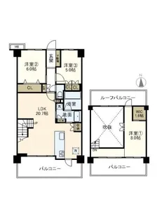 ヴェレーナ横浜戸塚グランラルジュ【7階】の間取り