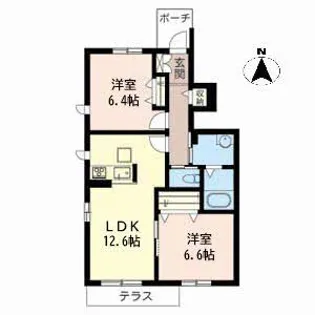 ソレイユ高浜【1階】の間取り