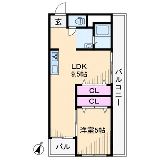 ニチモ日吉第2コーポラス【6階】の間取り
