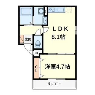 パワーポイント三島【1階】の間取り