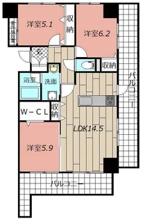 THE SQUARE・Platinum Residence【14階】の間取り