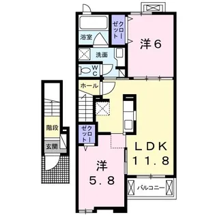 アベイユ山手【2階】の間取り