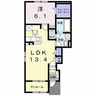 プリート新知B【1階】の間取り