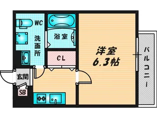 メゾンドペーシェ鴻池【3階】の間取り