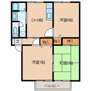 ロイヤルシャトー今泉B【2階】の間取り