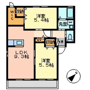 シャルムメゾンA棟【2階】の間取り