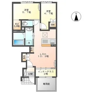 リラッサールシCR06【2階】の間取り