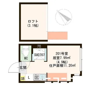 ハーモニーテラス志茂VII【2階】の間取り