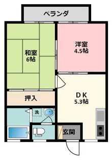 ジョイフル柏原【1階】の間取り