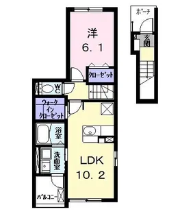 エストボヌール東春田I【2階】の間取り